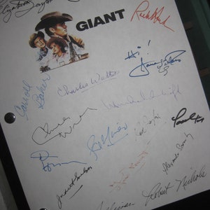 Giant Signed Movie Film Script Screenplay X17 Autograph Elizabeth Taylor Rock Hudson James Dean Carroll Baker Dennis Hopper Jane Withers RPT