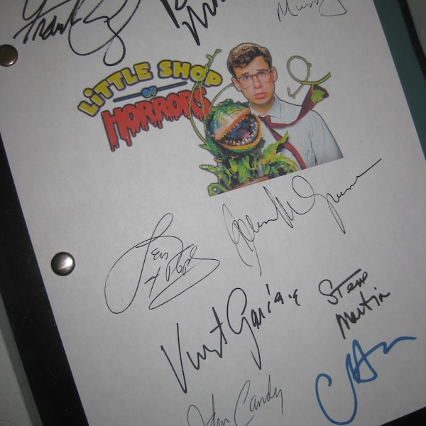 Little Shop of Horrors Signed Film Movie Script Screenplay X9 Autograph Frank Oz Rick Moranis Ellen Greene Steve Martin Bill Murray 1986