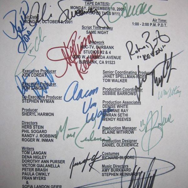 Days Of Our Lives Cast Signed TV Script Screenplay Soap Opera autographs cast signatures autograph daytime tv gift reproduction reprint