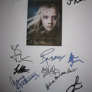 Les Miserables Signiert Film Drehbuch Drehbuch X13 Hugo Jackman Russel Crowe Anne Hathaway Amanda Seyfried Helena Bonham Carter Musical