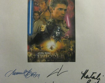 Star Wars Episodio 2 El ataque de los clones Película firmada Guión Guión Guión Autógrafos Jackson Ewan McGregor Natalie Portman George Lucas