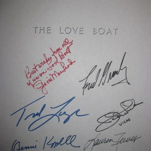 The Love Boat Signed TV Script Screenplay Autograph Gavin MacLeod Ted Lange Fred Grandy Bernie Kopell Jill Whelan Lauren Tewes Sorrell Booke