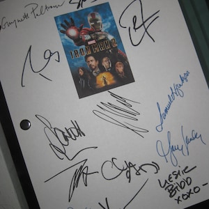 Iron Man 2 Signed Movie Film Script Screenplay X14 autograph Robert Downey Jr. Gwyneth Paltrow Don Cheadle Scarlett Johansson Stan Lee 2010