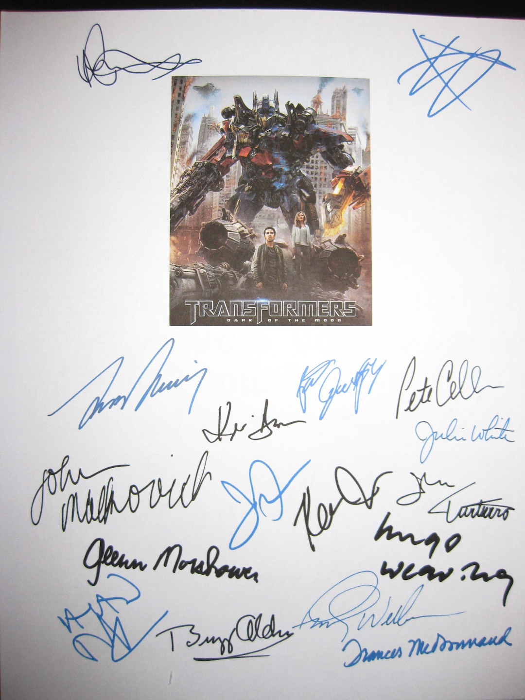 Transformers 3 Dark Moon Signed Screenplay Script X17 Autograph Shia ...