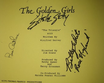 The Golden Girls Signed TV Script Screenplay Autographs Betty White Bea Arthur Rue McClanahan Estelle Getty signature classic tv sit com