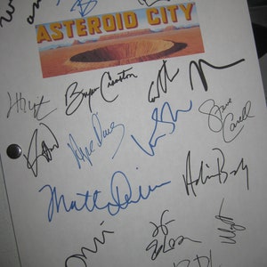 Asteroid City Assinado Filme Roteiro Roteiro Autógrafo X19 Wes Anderson Jason Schwartzman Edward Norton Scarlett Johansson reimpressão 2023