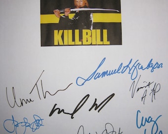 Kill Bill Volume 1 & 2 Signed Film Movie Script Screenplay X13 Autographs Uma Thurman Lucy Liu Quentin Tarantino Daryl Hannah Michael Madsen