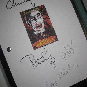 Horror of Dracula Signiert 1958 Film Film Script Drehbuch X4 Autogramm Christopher Lee Peter Cushing Michael Gough Melissa Stribling reprnt
