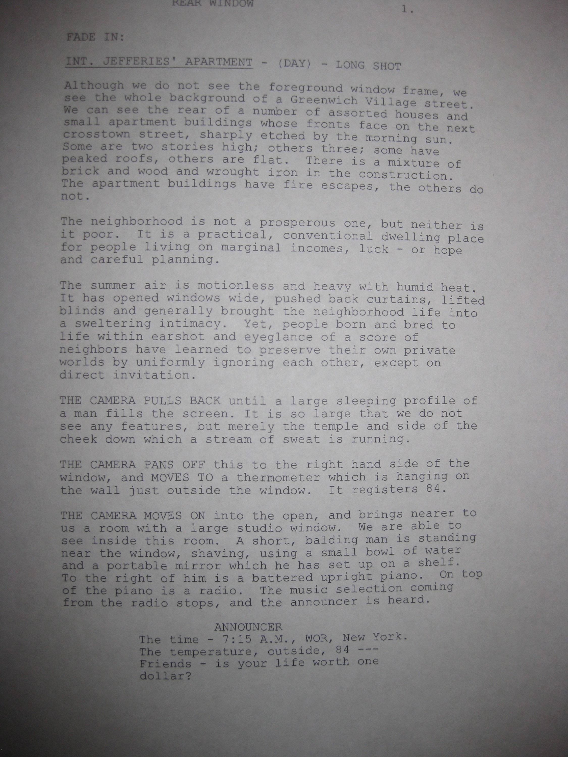 Raymond Script Rear Window Signed Film Movie Screenplay Script X11 Alfred Hitchcock ...