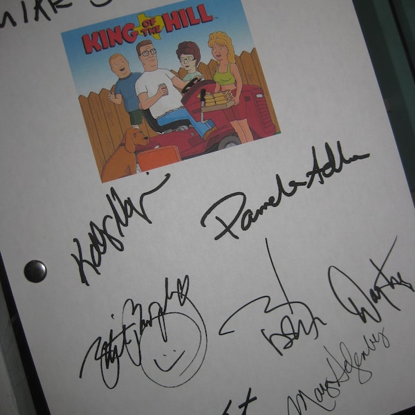 King of the Hill Hank's Back Signed TV Script Screenplay X9 Autographs Mike Judge Kathy Najimy Pamela Adlon Brittany Murphy Johnny Depp 2004