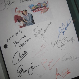 Pee Wee&#39;s Playhouse Christmas Special Signed TV Script Paul Reubens X14 autograph Lynne Stewart Laurence Fishburne Charo Cher Oprah reprint