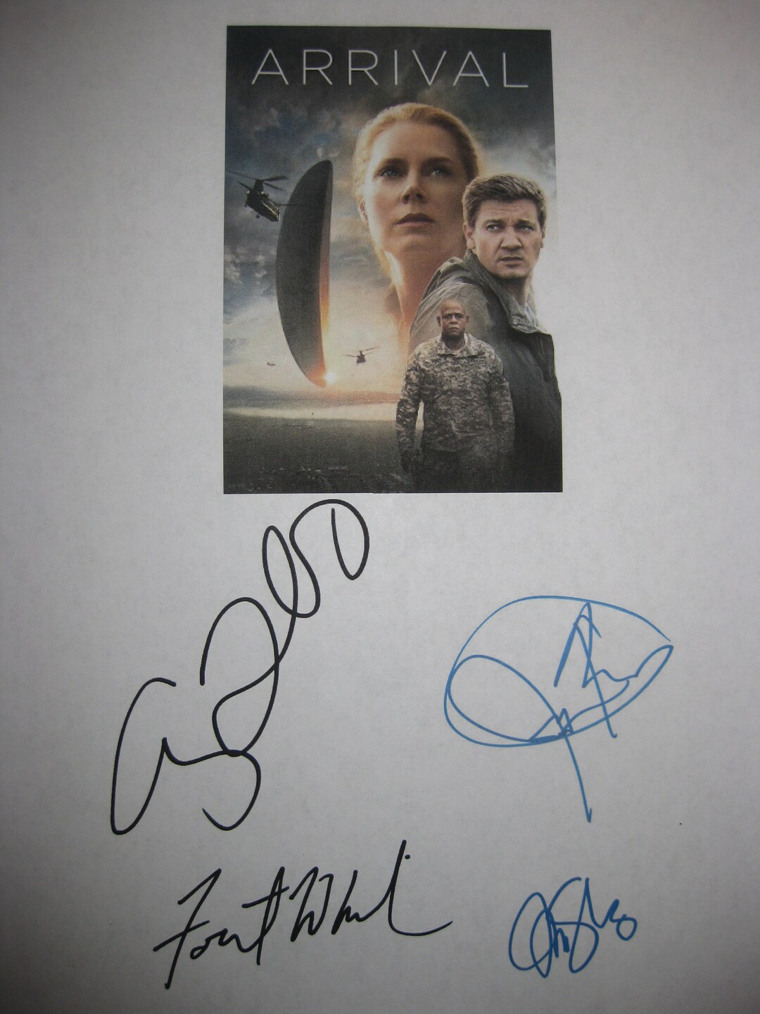 Arrival Signed Film Movie Screenplay Script X4 Autograph Amy Adams ...