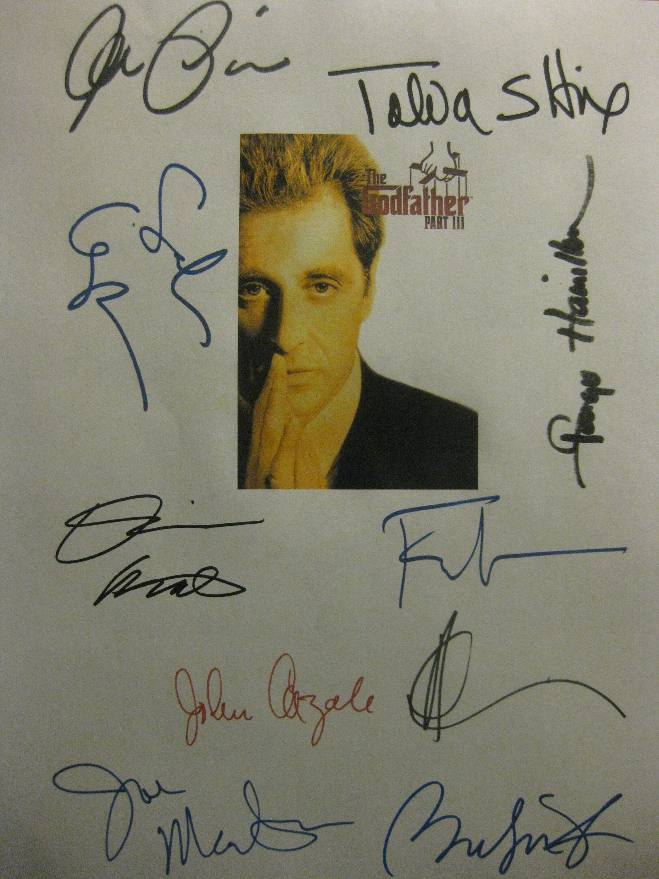 Godfather Signed Script The Godfather Part III 3 Signed Film Movie Script Screenplay X10 ...