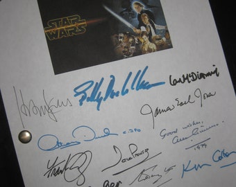 Star Wars Return of the Jedi 6 Signed Film Movie Screenplay Script X17 George Lucas Harrison Ford Carrie Fisher Billy Dee Williams Frank Oz