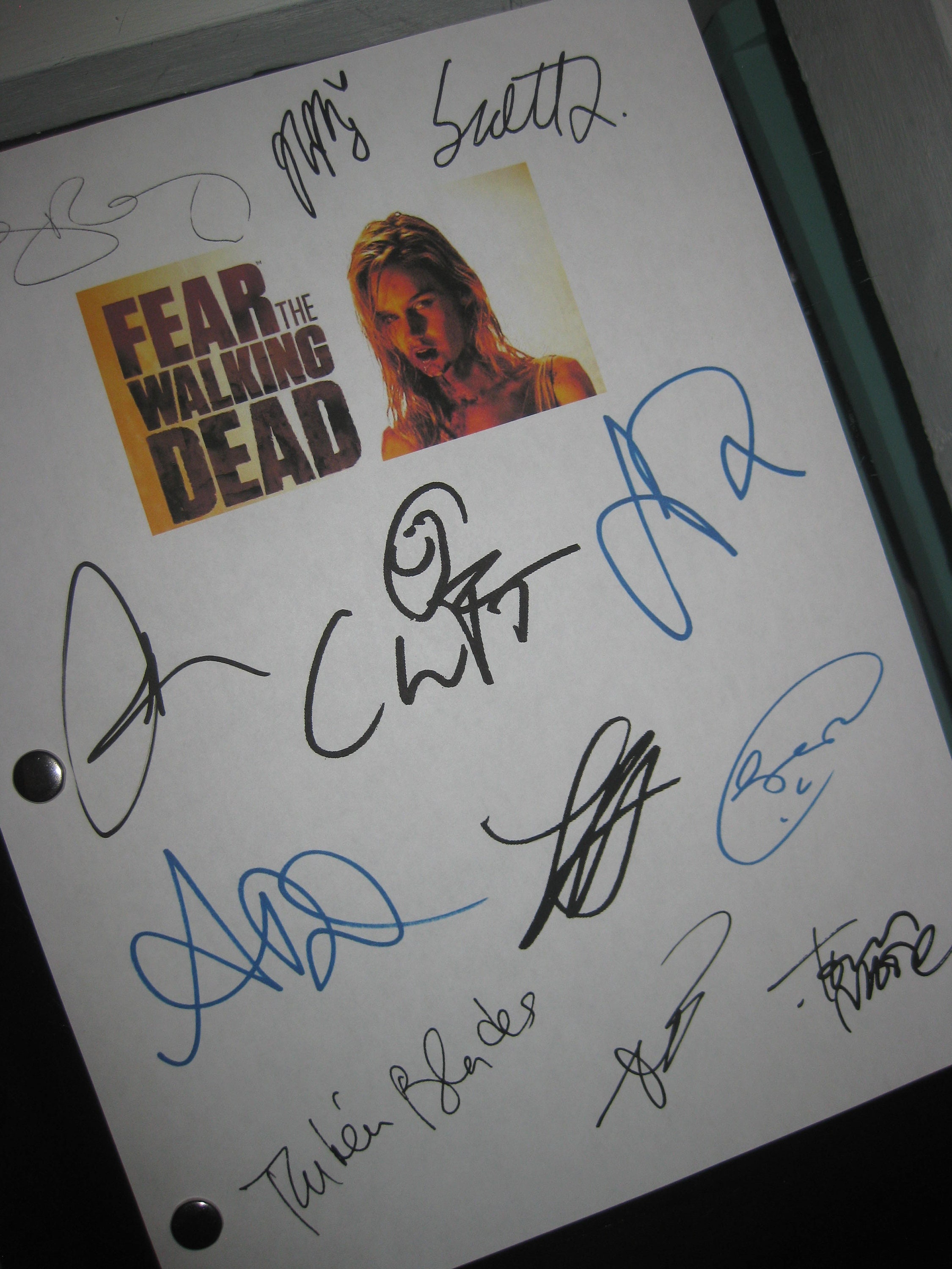 HWC Trading The Walking Dead TV Series Poster The Cast Signed 16 x 12  Framed Gift Printed Autograph Film Print Photo Picture Display - 16 x 12