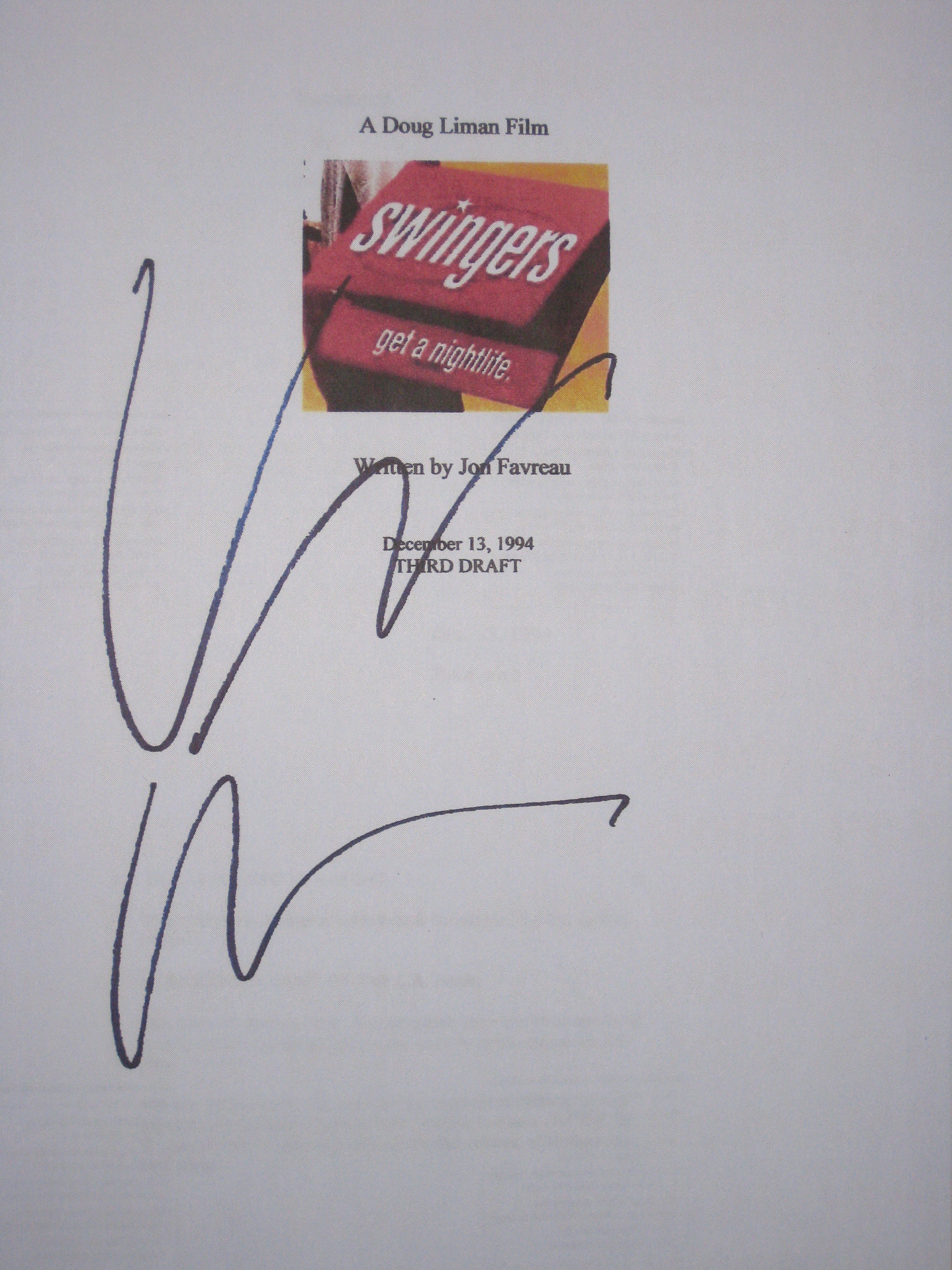 Swingers Signed Movie Film Script Screenplay Vince Vaughn picture