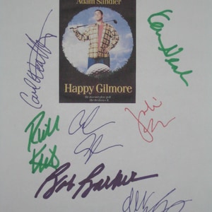 Happy Gilmore Signed Film Movie Script Screenplay X8 Adam Sandler Christopher McDonald Julie Bowen Carl Weathers Bob Barker Kevin Nealon