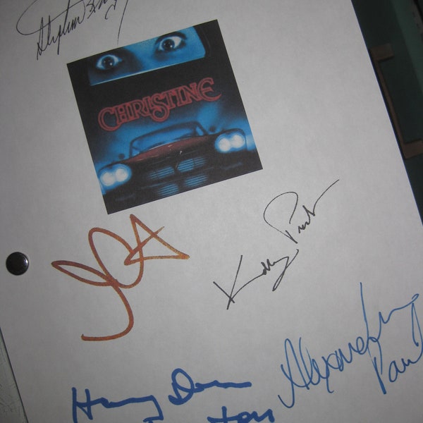Christine Signed Movie Film Script Screenplay X5 Autograph Stephen King John Carpenter Harry Dean Stanton Kelly Preston Alexandra Paul repnt