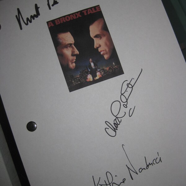 A Bronx Tale Signed Film Movie Screenplay Script X3 Autographs Robert De Niro Chazz Palminteri Kathrine Narducci classic gangster reprint rp