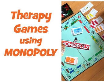 Therapy Games and Activities using the game of Monopoly, Group Therapy Games, Recreation Therapy, Therapy worksheets, Therapy cards, Games
