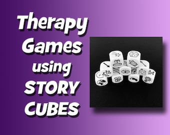 Story Cubes Therapy Game, Discussion Prompts (Digital Download)