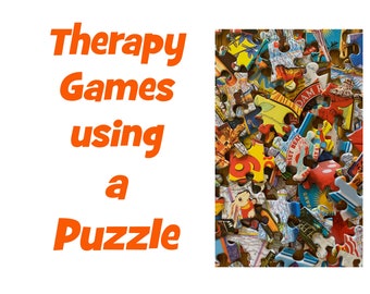 Therapy Game Downloads for use with a Puzzle, Therapy games kids, Recreation Therapy, Therapy Activities, Therapy games teens, Group games