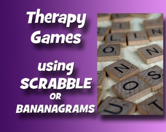 Therapy Game Download for use with Scrabble or Bananagrams game, Therapy games for teens or adults, Therapy aid, Group Therapy Activity