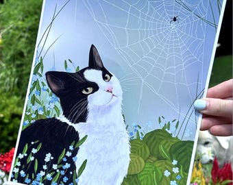 Skurrile Tuxedo Katze Kunstdruck