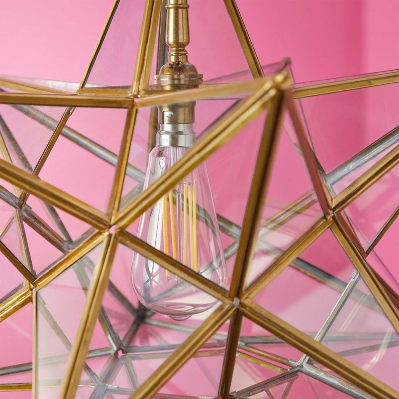 Glass Light Star Glass Pendant Ceiling Lighting Ceiling Etsy