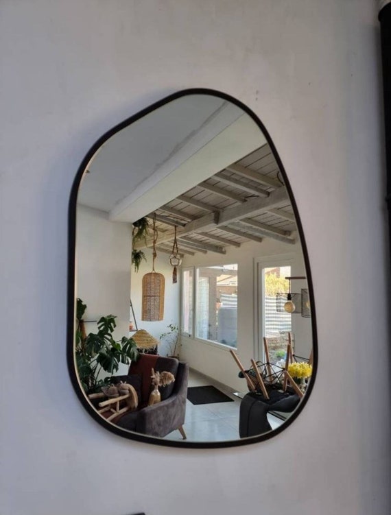 Asymmetrical Wall mirror - Irregular Antique Brass Mirror
