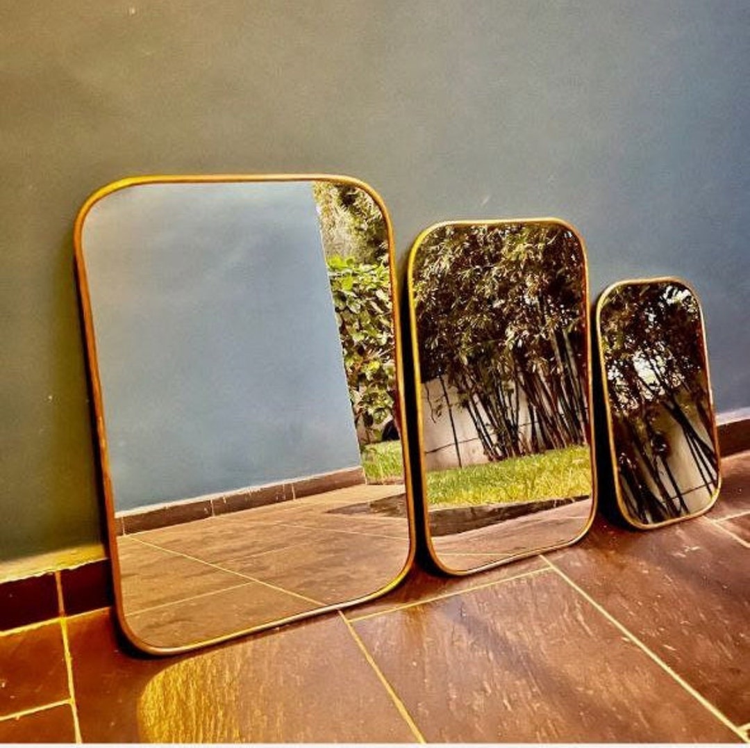 Rectangle Golden Mirror Gold Rectangle Mirror Brass Mirror - Etsy