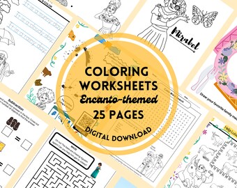 Printable Coloring Worksheets ENCANTO-themed | NEW designs | 25 Pages | Encanto Coloring Pack