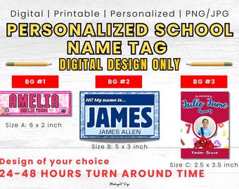 NAMETAG Printable Design | Personalized Design Only | Back-to-School Nametags