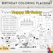Minions Birthday Coloring Placemat Coloring for Kids Instant Download ...