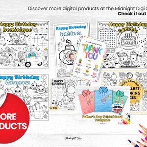 Personalized Minions Birthday Coloring Placemat | Coloring for Kids ...