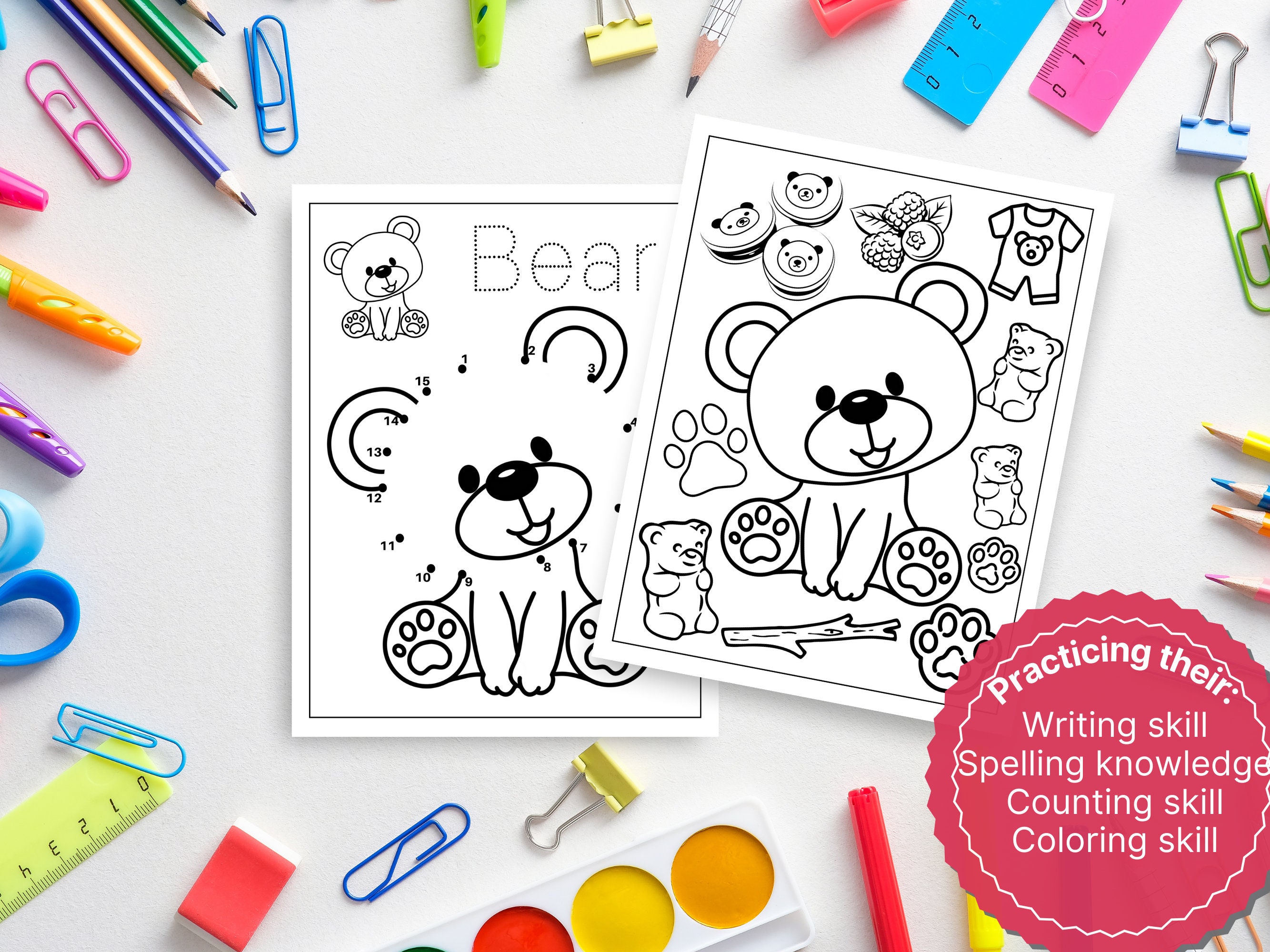 Printable Coloring Worksheets for Kids Coloring Activity - Etsy UK