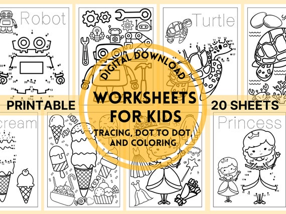 Printable Coloring Worksheets for Kids Coloring Activity - Etsy