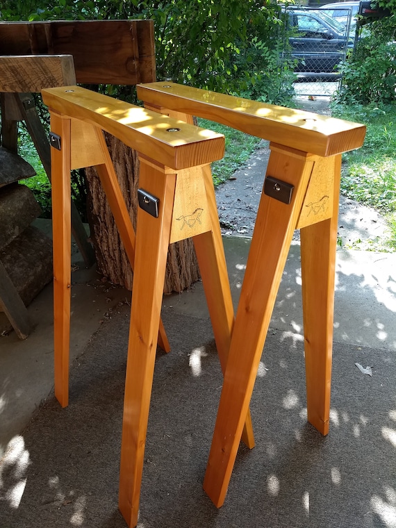 Sawhorse Pair for Countertop, Bench, High Table or Standing Table