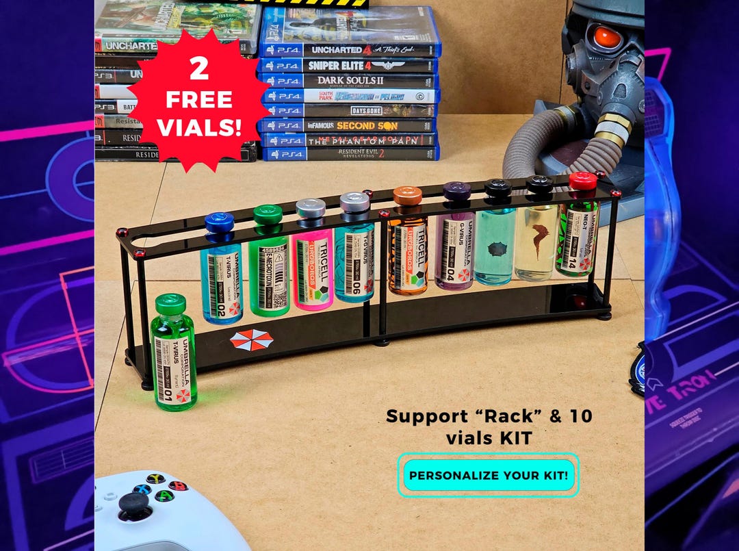 Resident Evil Virus Black Rack With 10 Vials Included - KIT Collection ...