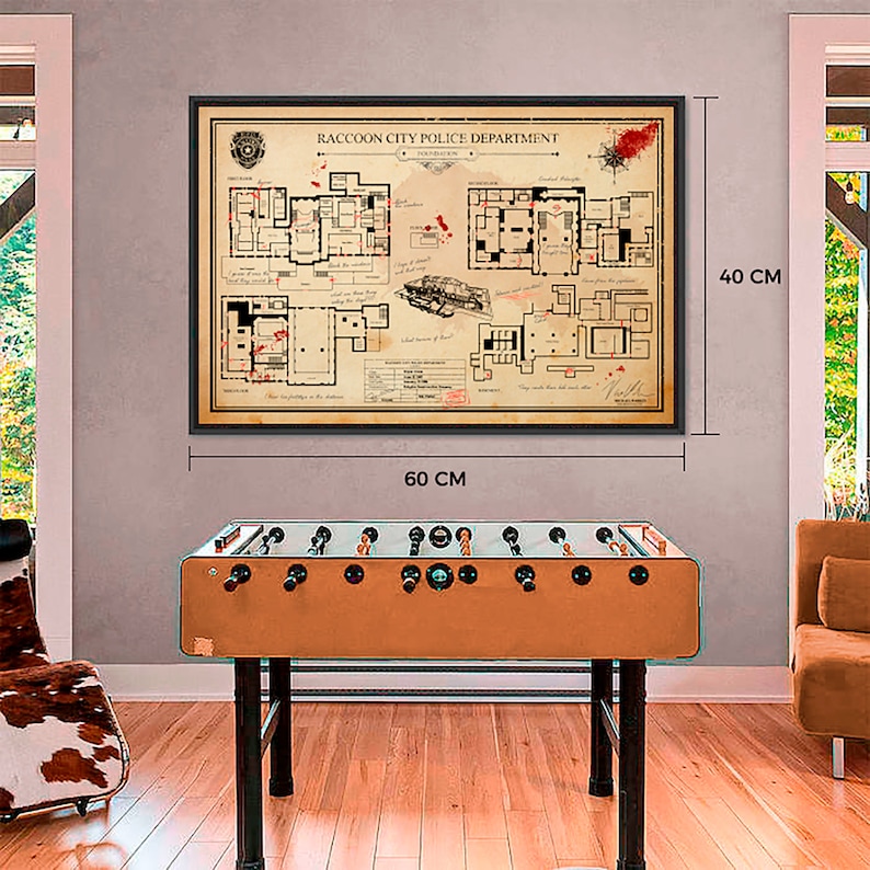 Resident Evil R.P.D. Station Map blood Roll of - Etsy