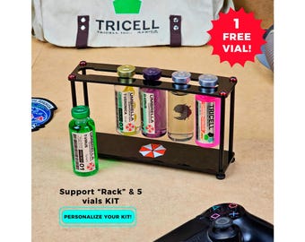 Resident Evil Virus Black Rack with 5 Vials included - KIT Collection