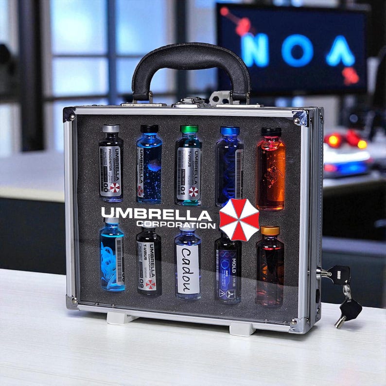 Resident Evil Virus Wireless Briefcase With LED Lights and 10 Vials ...