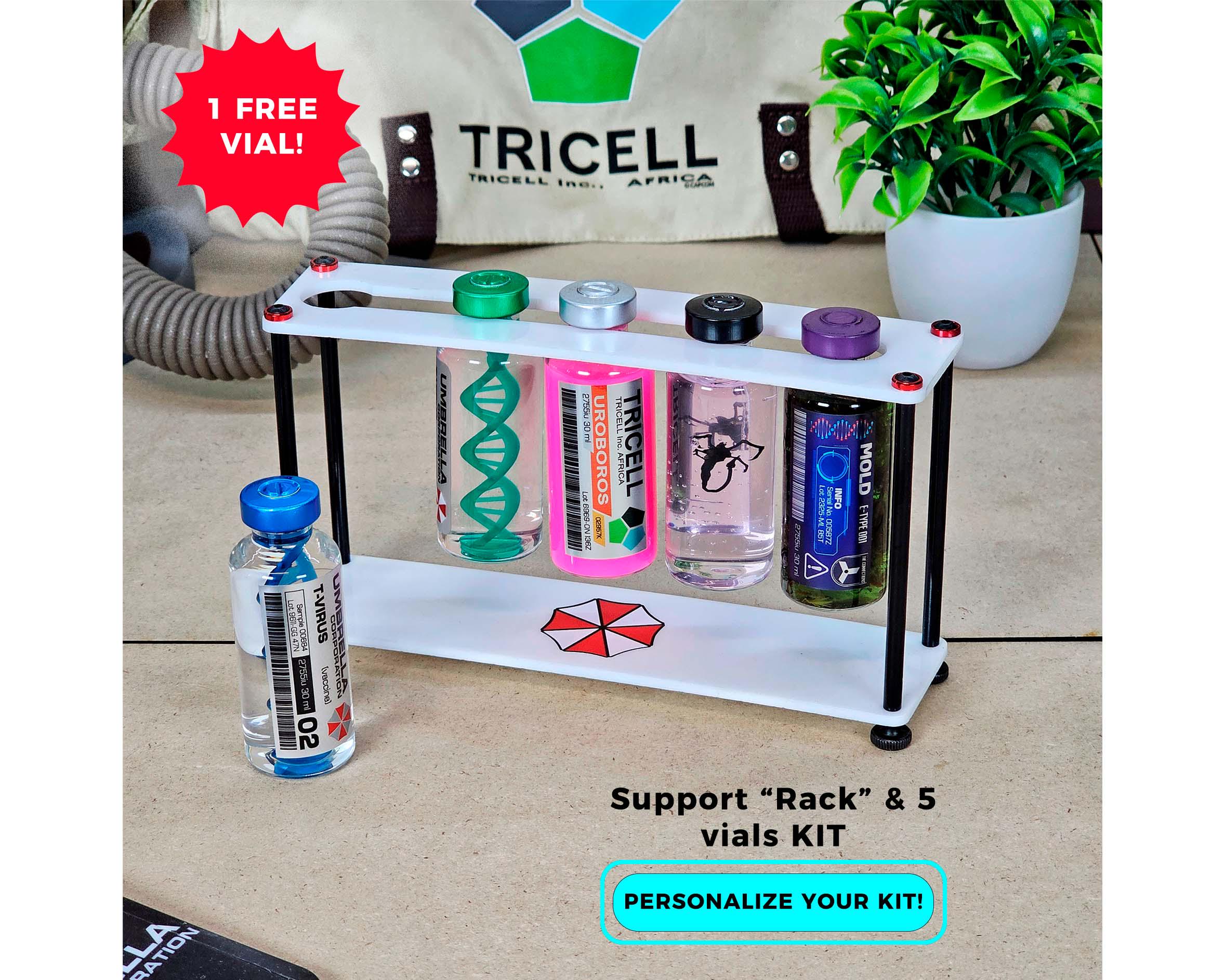 Resident Evil Virus White Rack with 5 Vials included - KIT Collection