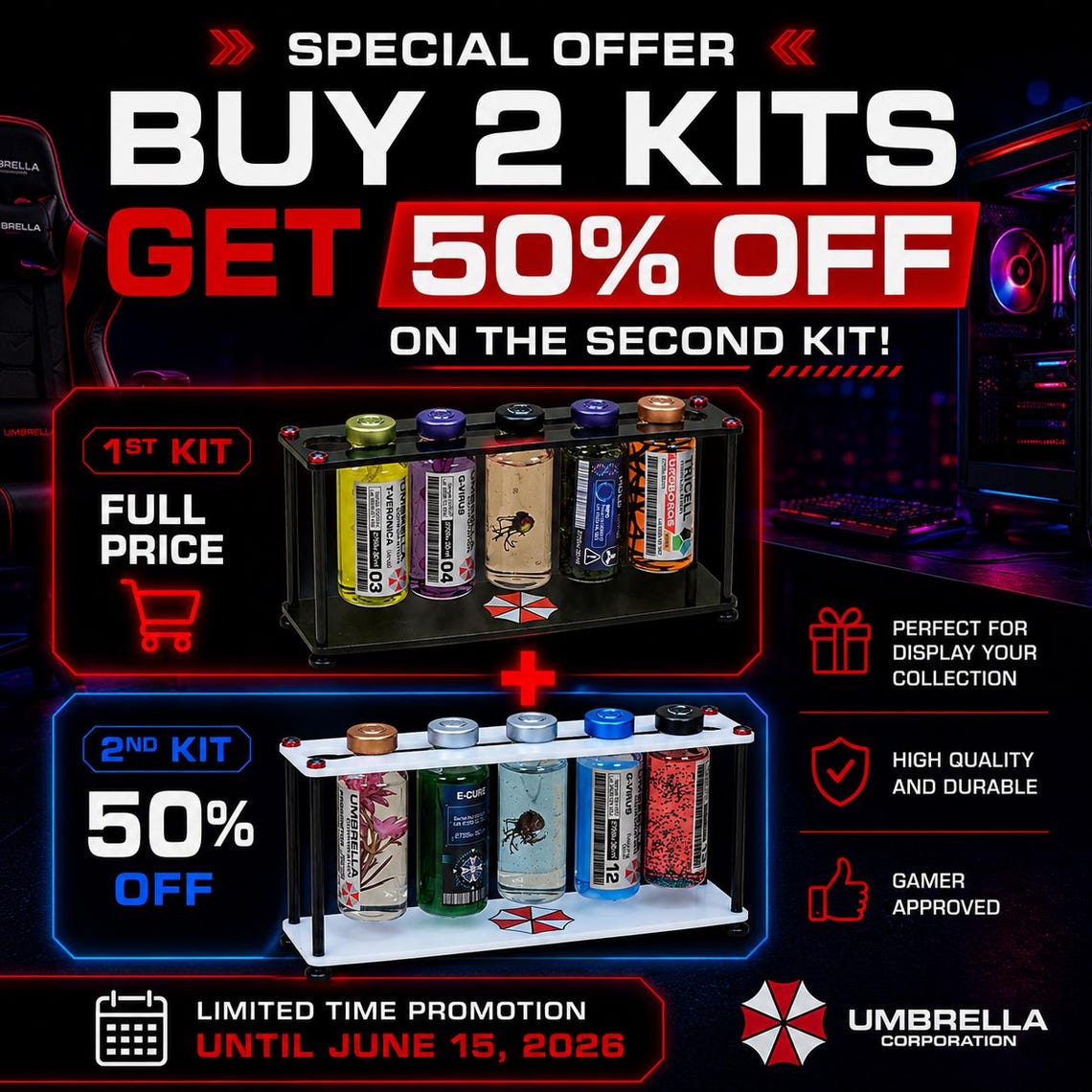 Resident Evil Virus Black Rack with 5 Vials included - KIT Collection ...