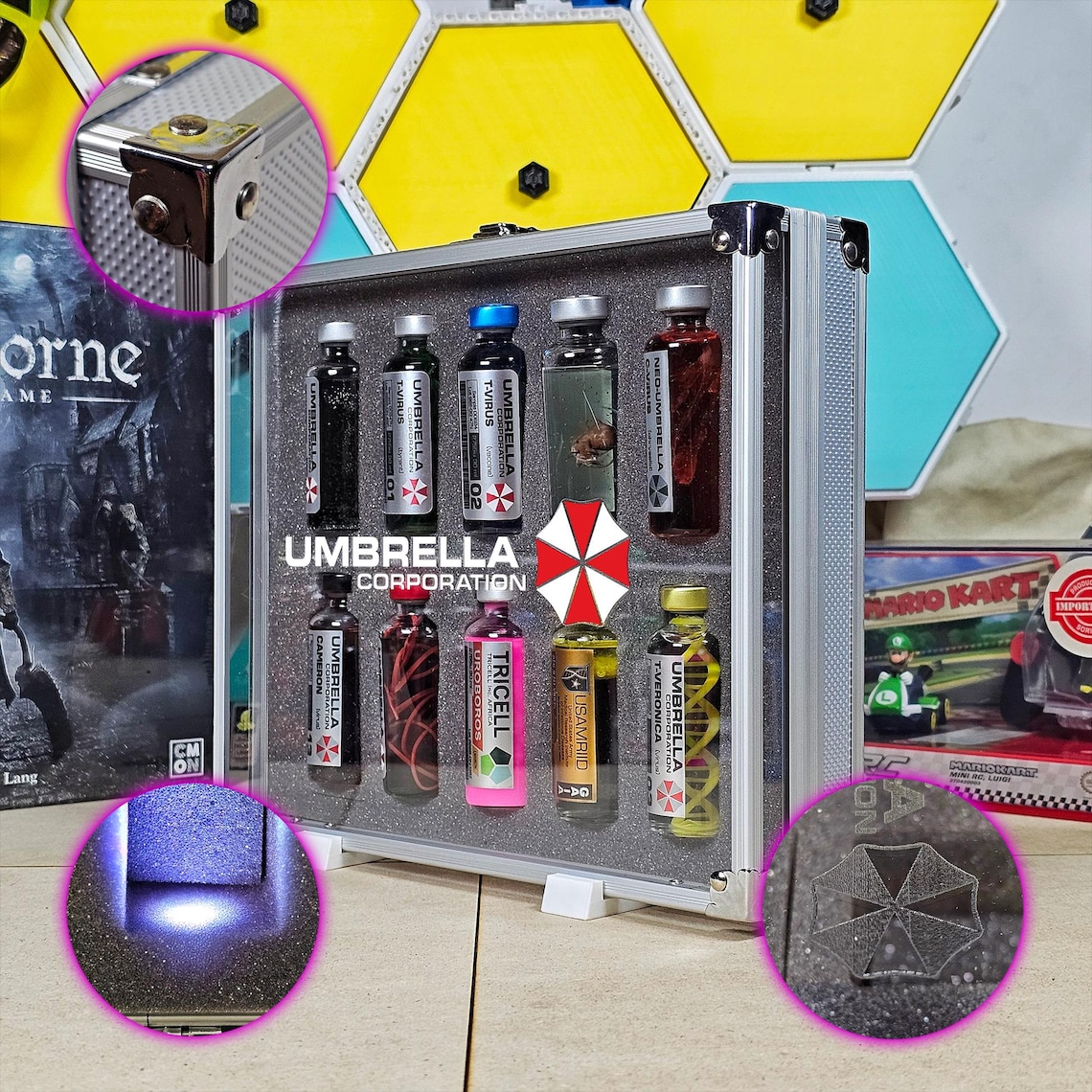 Resident Evil Virus Wireless Briefcase With LED Lights and 10 Vials ...