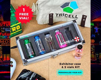 Resident Evil Virus Display Case with LED Lights and 5 Vials Included - KIT Collection