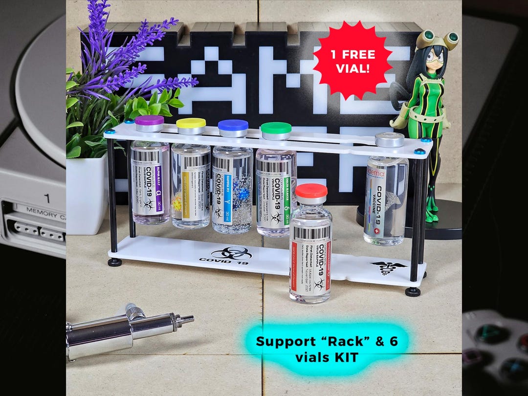 Viral Rack Covid Virus White Rack Outbreak Color Version With 6 Vials Included ...