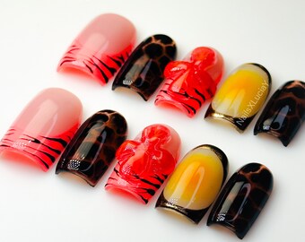 Vacay || Hand Made Luxury Press On Nails , Y2K style nails , extra short nails, long nails , fake nails