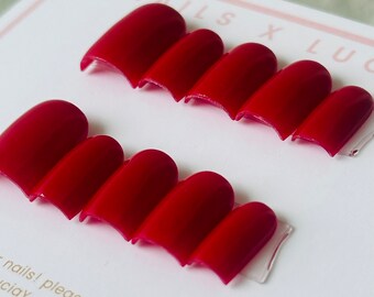 Classic Red Hand Crafted Luxury Press On Nails