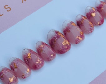 Autumn Glass || 10 piece Luxury Custom  Press On Nails - Apres Gel X , Fall Nails